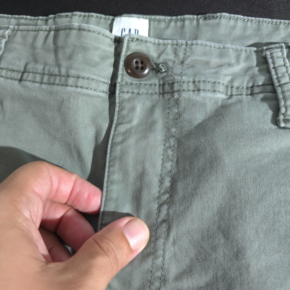Gap Cargo Shorts Men's 4o Green Cotton Vintafli Solid Pockets VTG Carpenter Y2K - Picture 10 of 16